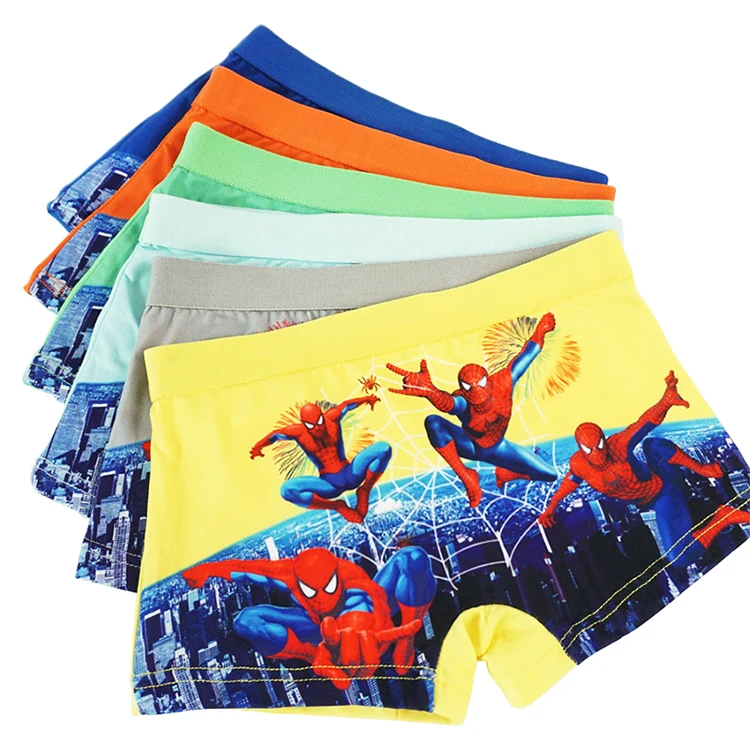 12 Pcs/Lot Boys Underpants Cartoon Spiderman Underwears Baby Kids Panties Children Boxer Briefs Mixed Teenagers Underwears