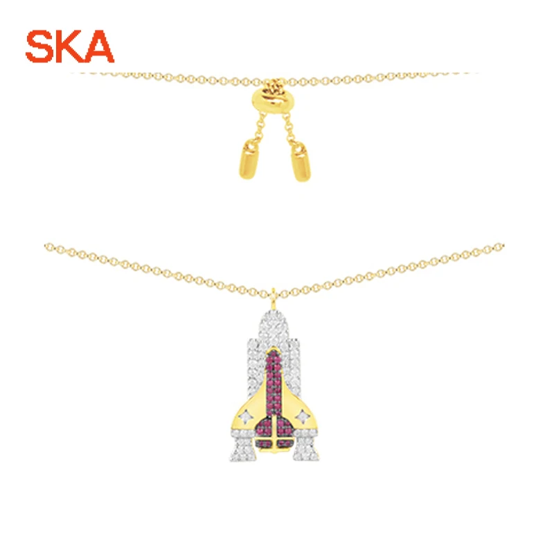 

Spaceship Pendant Necklaces For Women Brand SKA 925 Silver Fine Jewelry Handmade Adjustable Fashion Necklace AC3914XKRY