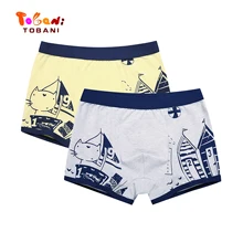 Детское нижнее белье, трусы-боксеры из чистого хлопка, большие детские леггинсы для мальчиков с четырьмя краями, Tobani, 2 шт