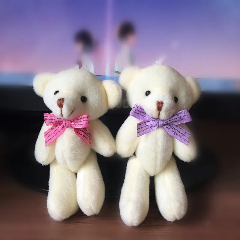 5Pcs Kawaii Mini Jointed Stuffed Bear Plush Pendant Bouquet Dolls Kids ToyH CA 