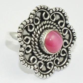 

Cat Eye Ring Silver Overlay over Copper, USA Size : 7.75 , R1611