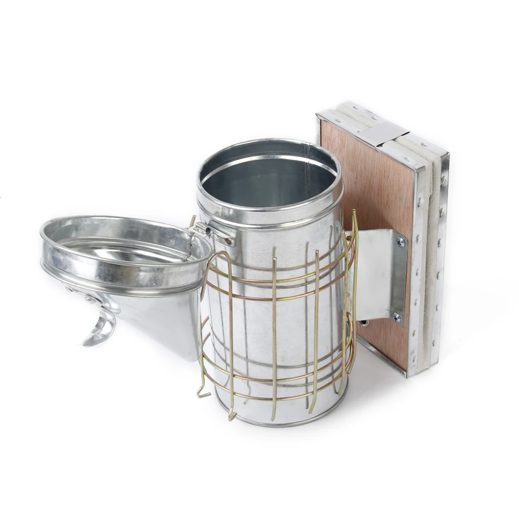 10.6' Bee Hive Smoker Stainless Steel & Leather Heat Shield Beekeeping Equip Beekeeping Tools
