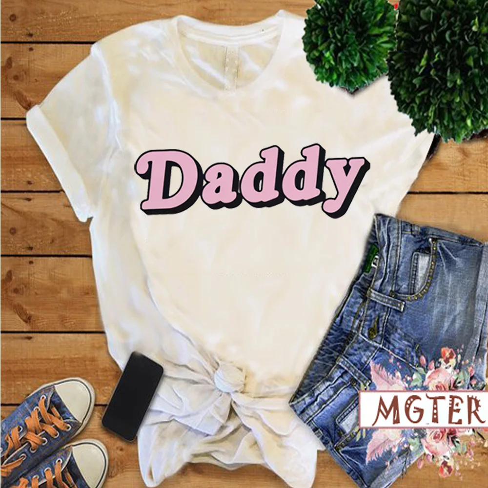 Футболка с сахаром Hoosier Daddy розовая футболка папочкой tumblr Пастельная бледная