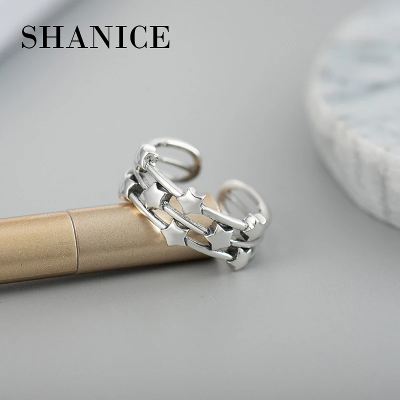 

SHANICE Vintage 100% Genuine 925 Sterling Silver Rings Star Ring Finger Rings for Women Bague Femme Party Jewelry