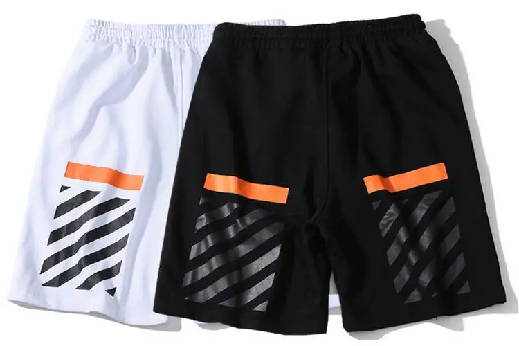 

19SS Off-White OW oblique stripe Men/Women summer Couple Lovers models Fashion Cotton Casual Loose shorts short pants