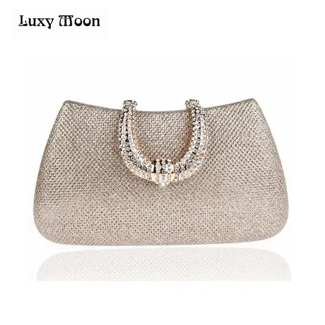 Women's Crystal U Diamond Clutch Glitter Bag