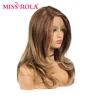 Miss Rola Long Wavy Ombre Brown Synthetic Lace Front Wig For Black Women Wig 150% Density 22 Inches Heat Resistant Fiber ► Photo 2/6