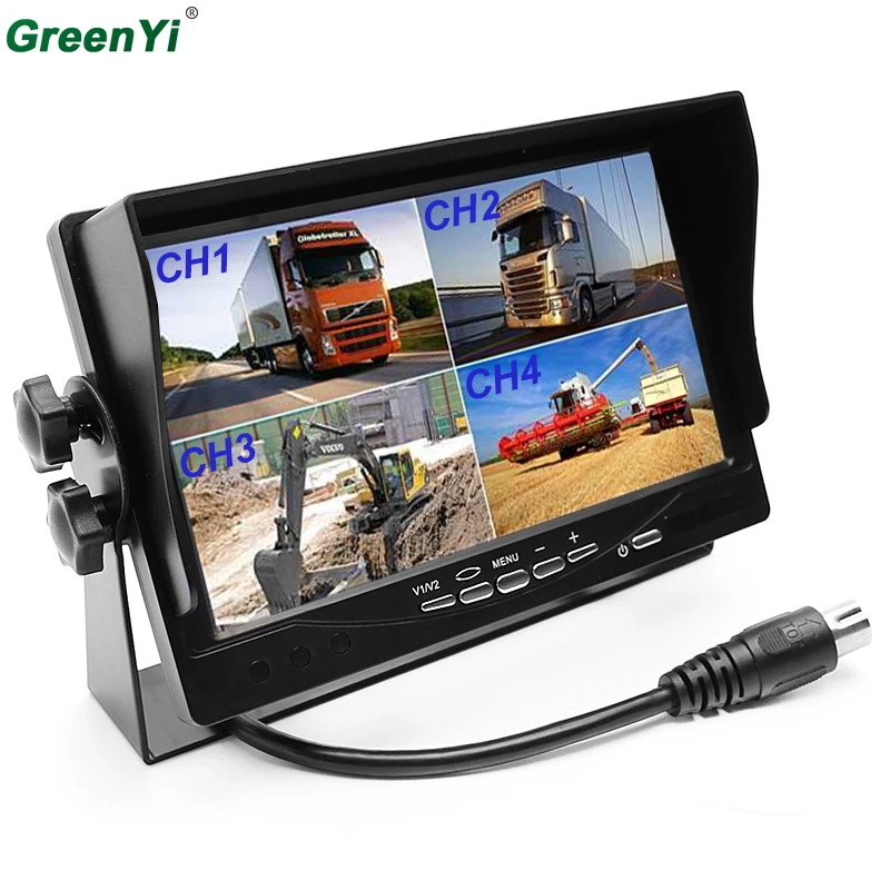 

GreenYi T706 6PCS 7" Split Quad Monitor Car Headrest Display 4CH Video Input For Bus / Truck Van / Trailer / RV / Campers