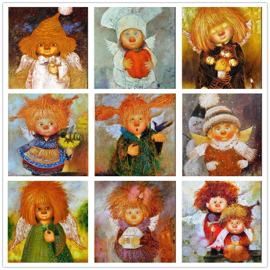 

Cartoon angel baby Needlework 5D Diy Diamond Painting Cross Stitch Crafts Square Full Mosaic Diamond Embroidery Home Decor DW903