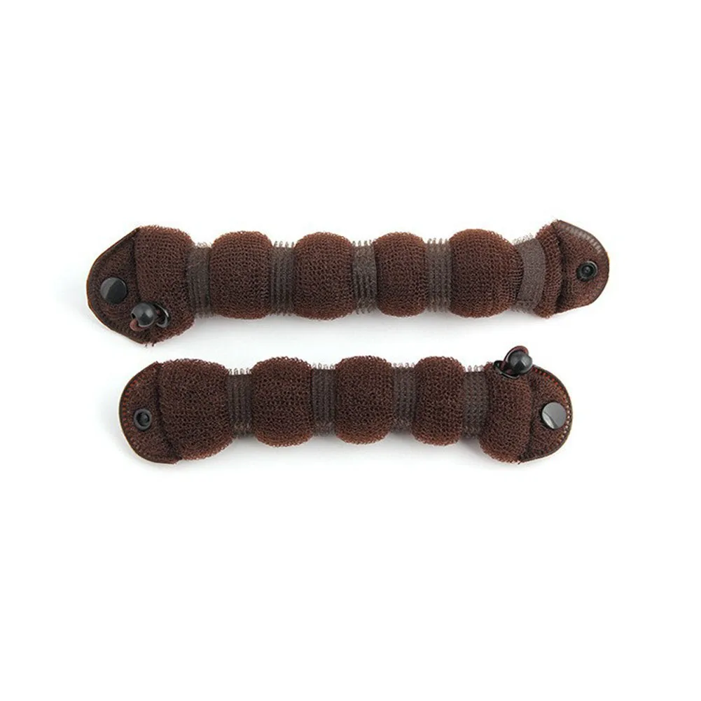 

Elastic Hairband DIY Maker Hair Styling Tools Rope Buckle Easy Curling Headwear Buns Braider Magic Hair Nylon Hair Rope 2PCS
