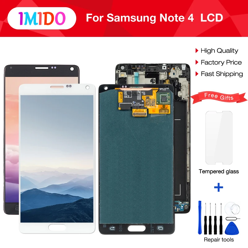 

1PC High Quality LCD For Samsung Galaxy Note 4 Note4 N910 N910C N910A N910F N910H LCD Display Touch Screen Digitizer Replacement