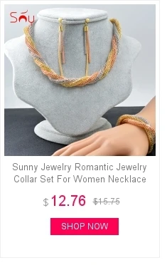 Sunny Jewelry круглый воротник набор украшений для женщин ожерелье серьги браслет набор для юбилея ювелирные изделия классические ювелирные изделия