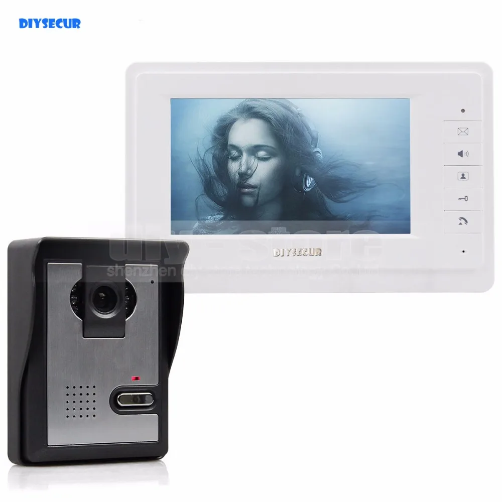Видеодомофон DIYSECUR 600TVLine HD с камерой 7 дюймов TFT цветным ЖК дисплеем дверным