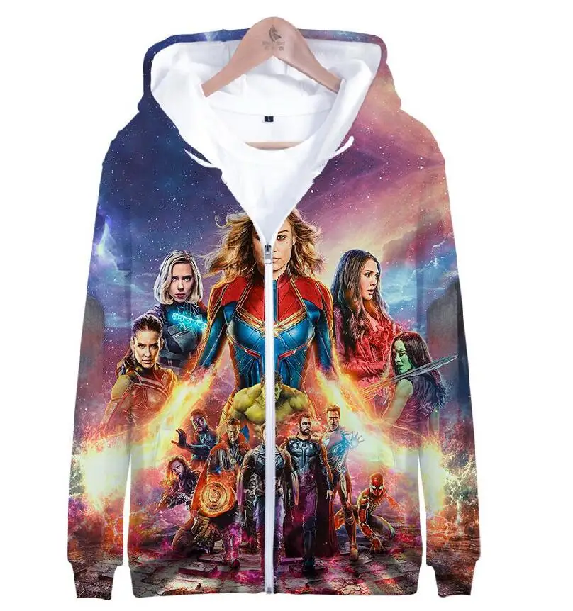 

kids Avengers Endgame Realm Cosplay Hoodies 3D childen Pullover Sweatshirt Quantum Realm Superhero Zipper Jacket Costumes 2019