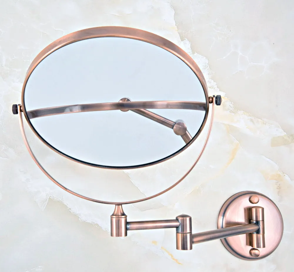 Antique Copper 8 Inch Bath Mirror 3X Magnification Wall Mounted Adjustable Makeup Mirror Dual Arm Extend 2-Face Bathroom Mirror Antique Copper 8 Inch Bath Mirror 3X Magnification Wall Mounted Adjustable Makeup Mirror Dual Arm Extend 2-Face Bathroom Mirror