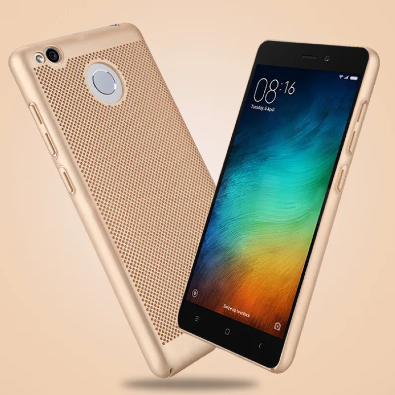For Xiaomi Redmi 3 3S Prime Pro Mesh Net Grid Hollow Out Dot Ventilating Matte PC Hard Back Cover Case |