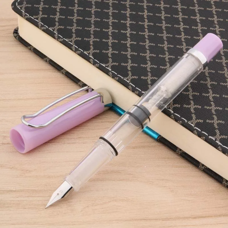 Поршень большой емкости модные новые стильные легкие подарочные перьевые ручки - Цвет: purple