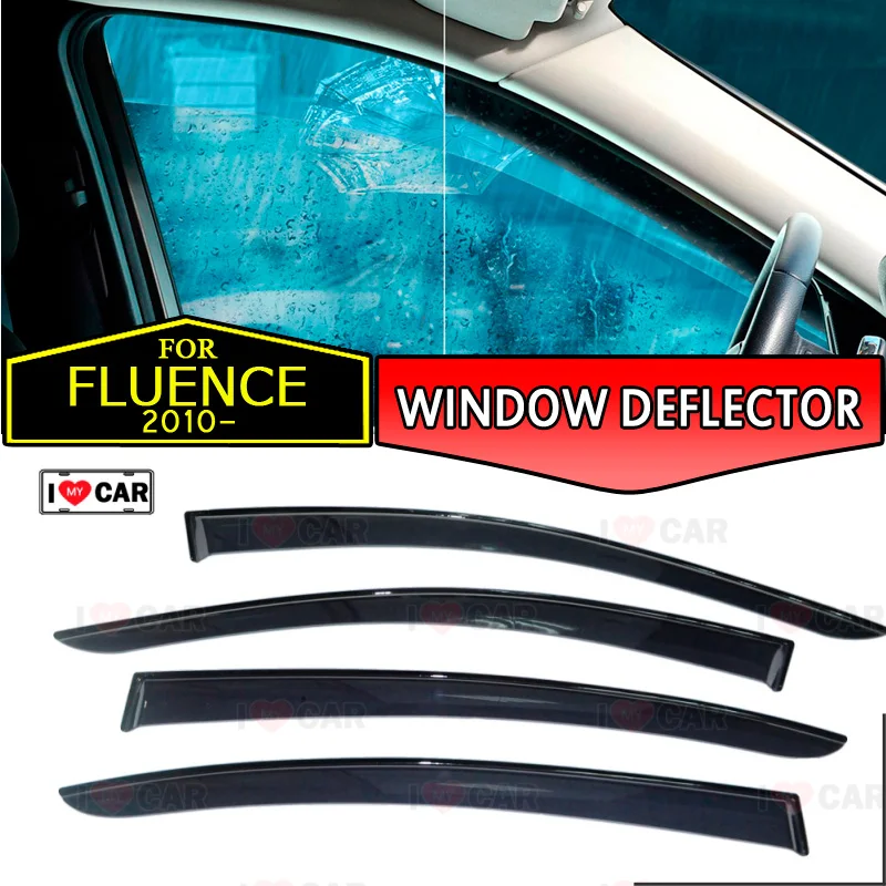

Window deflectors for Renault Fluence 2010- car window deflector wind guard vent sun rain visor cover car styling