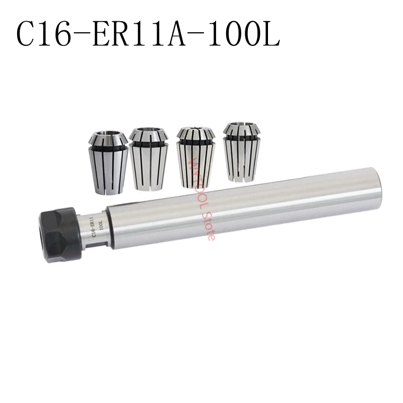 

1 set of C16-ER11 100L 150L chuck holder extension rod / rod straight shank with chuck, ER11 7PCS for CNC milling