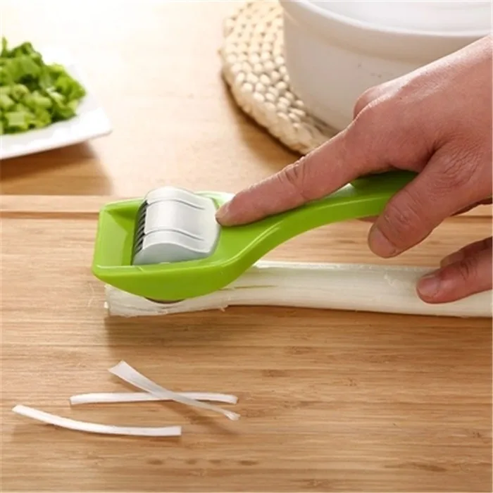 Stainless Kitchen Accessories Gadgets Blade Green Onion Chopper Slicer Garlic Coriander Cutter Chopper Vegatable Cooking Tools12
