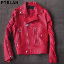Ptslan 2017 women’s real leather jacket genuine lambskin Casual Motorbike jackets