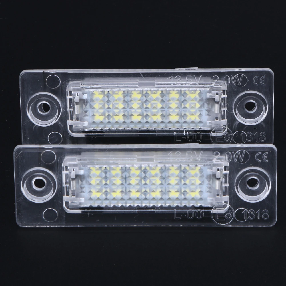 Светодиодный светильник для номерного знака, 2 шт., задний фонарь, 18-светодиодный, для VW Caddy Transporter, Passat, для автомобиля, номерного знака, для стайлинга автомобилей