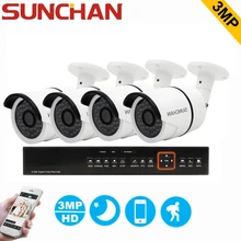 Sunchan 4ch 3-мегапиксельная tvi cctv система hdmi гибридный видеонаблюдения dvr 4 шт. 3-мегапиксельной 2018*1536 ик открытый камеры безопасности камеры наблюдения системы