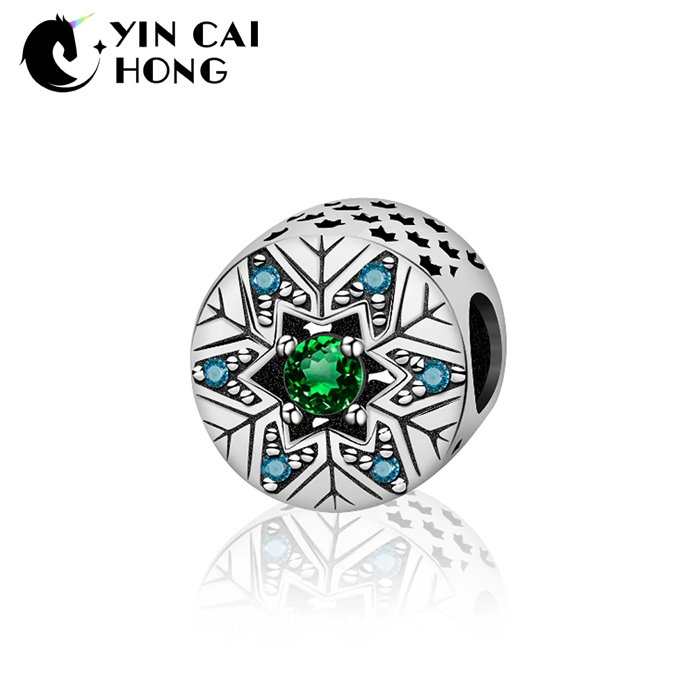 

YCH 100% 925 Sterling Silver Original Silver Crack Gem Charm Beaded Women Fashion Jewelry Natural Glittering Gemstone