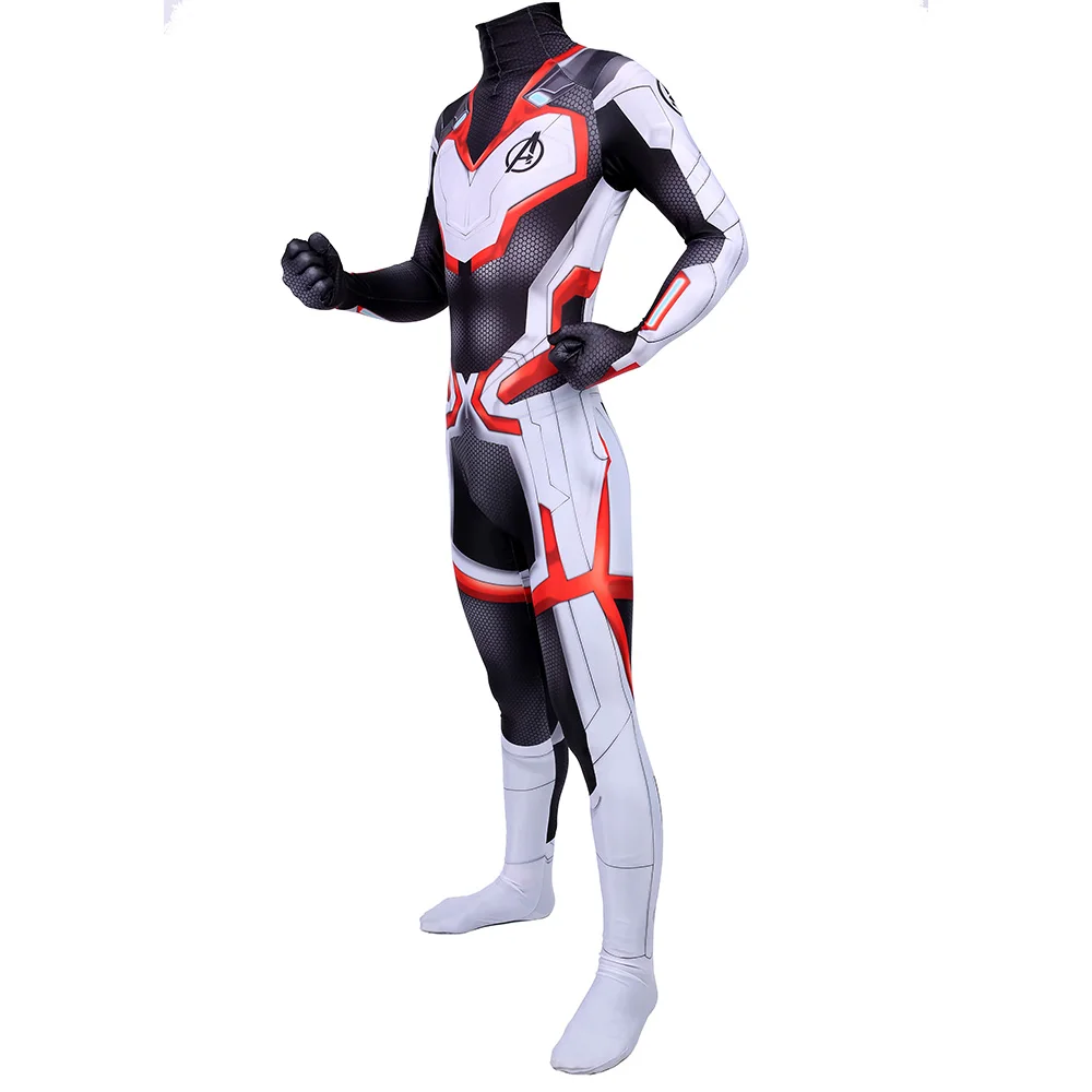 Adults and Kids Avengers Endgame 4 Quantum Realm Cosplay Costume Superhero Captain America Captain Marvel Zentai Bodysuit Suit