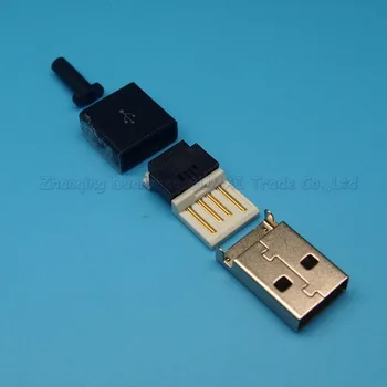 

10set 4 IN 1 USB Solderless Piercing Male Plug Connector Data charging plug NO-Solder Connector Plug