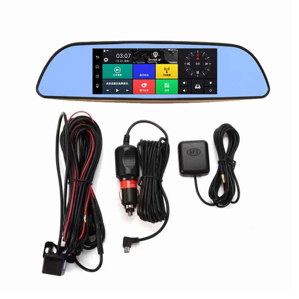 

7 Inch HD Full HD 1080P Intelligent Car DVR Rearview Mirror Dash Camera Dual Lens 3G WIFI GPS For Android 5.0