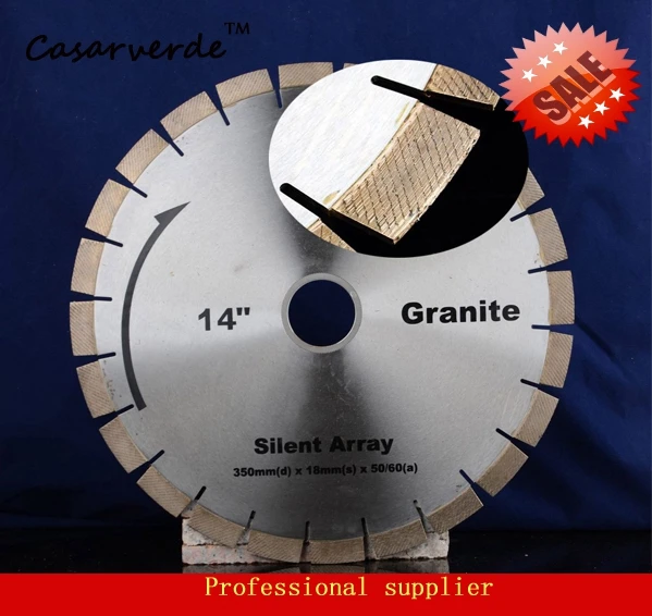 

14" (D350mm) silent diamond saw blade for granite and marble slate diamond cutter blade with Line-up segment height 18mm