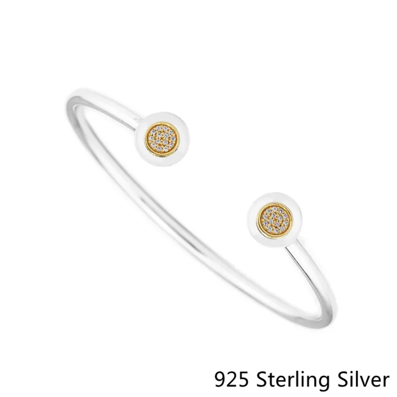 

CKK 925 Sterling Silver 14K Gold Signature Bangle Bracele Original Fashion Jewelry Making For Women Gift