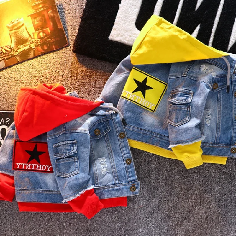 Blusão para 1th Jaqueta Jeans Meninas Crianças Outono Meninos Hoodies Cabolsa Denim Manga Longa Outerwear 2 3 4 5 6 Anos 2020 6 blusão para 1th 2 3 4 5 6 anos