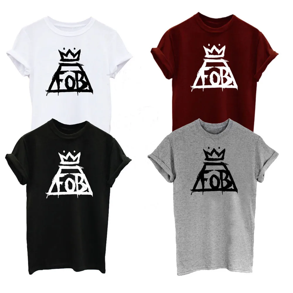 

Fall Out Boy FOB Music Tour Indie Rock N Roll Crown Logo Men's Women's Unisex Clothing Top Tee Summer Tshirt Plus Size Color