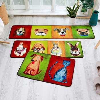 

Cartoon Animal Dog/Cat/Swan/Rabbit Pattern Doormat Children Room Rug Non-slip Breathable Living Room Bedroom Carpet