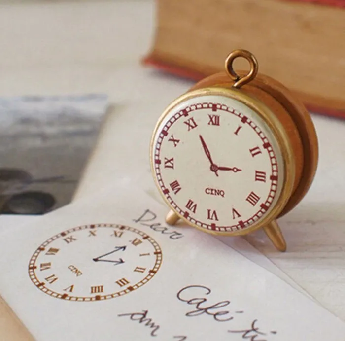 3,3*2*4 см винтажные часы декоративная самодельная печать для скрэпбукинга для дневника на заказ резина+ деревянная бирка печать