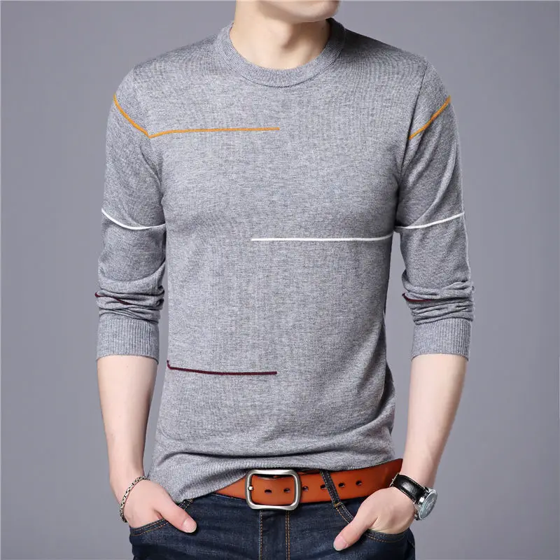 

Cashmere Wool Sweater Men Brand Clothing 2019 Autumn Winter New Arrival Slim Warm Sweaters O-Neck Pullover Men Top