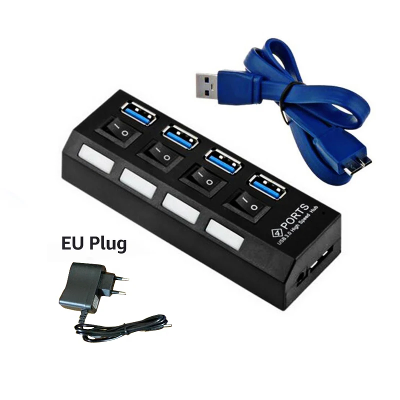 EASYIDEA USB Hub 3.0 4 Ports Hub USB Splitter Adapter 5Gbps Portable USB 3.0 Hub With ON/OFF Switch For Computer Accessories EASYIDEA USB Hub 3.0 4 Ports Hub USB Splitter Adapter 5Gbps Portable USB 3.0 Hub With ON/OFF Switch For Computer Accessories