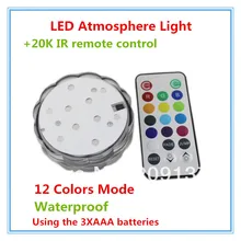 10 компл./лот вечерние украшения подарок свет природа белый rgb красочные warterproof светодиодная интерьерная подсветка+ пульт дистанционного управления использование батареи aaa