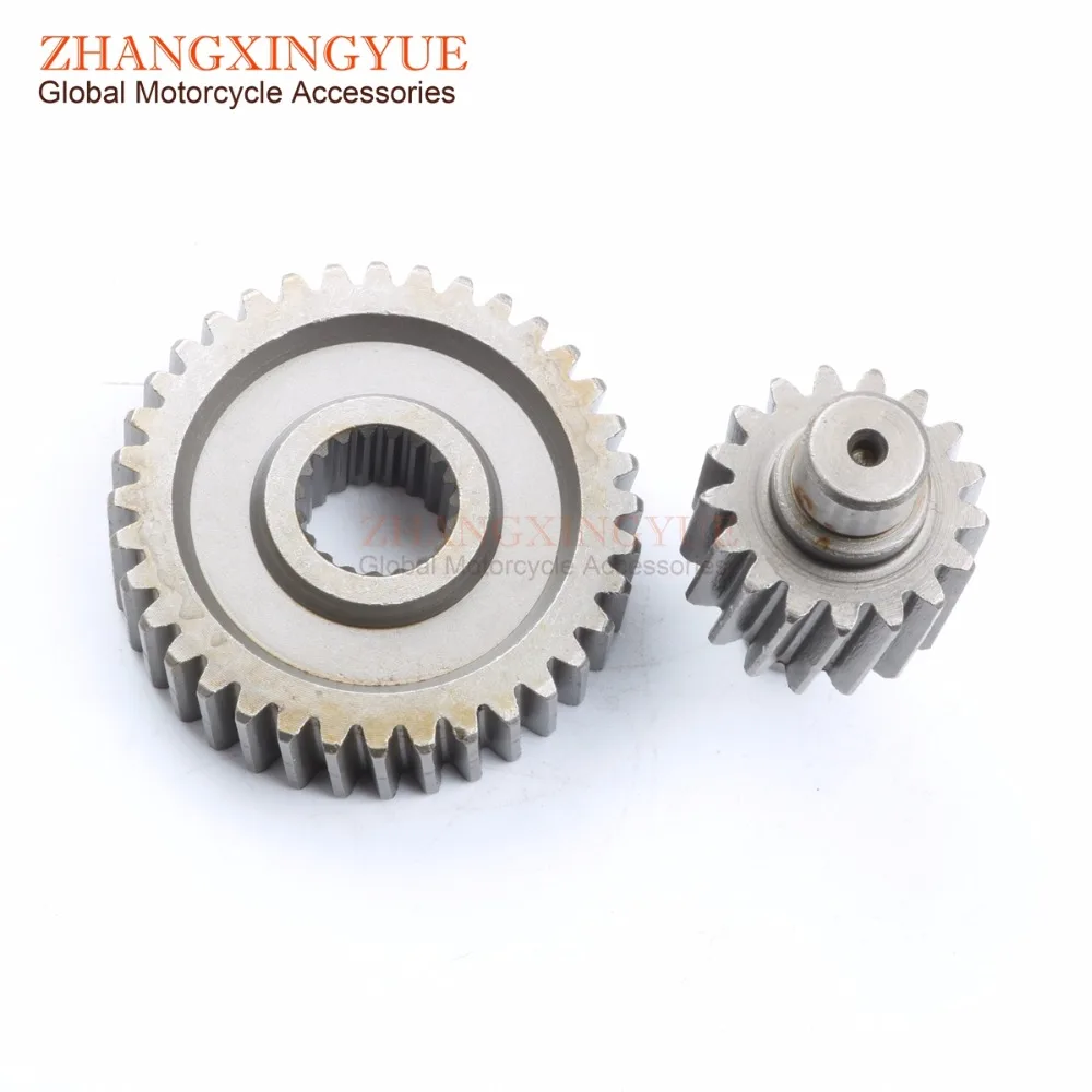 Engranaje de transmisión Final de rendimiento de 36 T-17 T para GY6 125 150cc 152QMI 157QMJ piezas de repuesto de motor de Scooters chinos