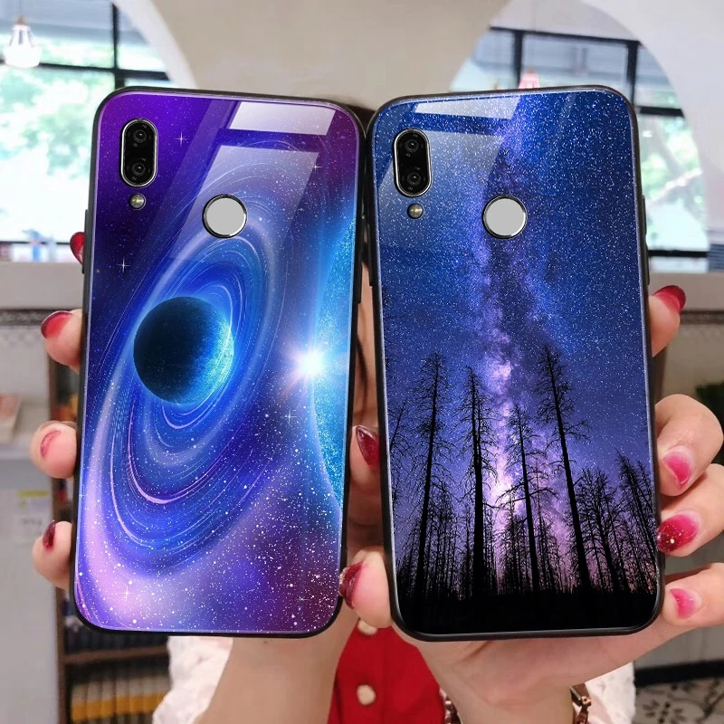 Hisomone Glass Silicone Case For Huawei P20 Lite P Smart Luxury Space Back Cover Case For Huawei Honor 9 Lite 10 Mate 20 Lite