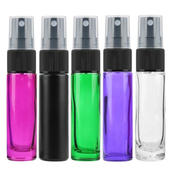 

Lipsting 5pcs 10ml Spray Bottle Travel Small Empty Glass Atomizer Perfume Bottles Mini Liquid Essential Oil Cosmetic Container