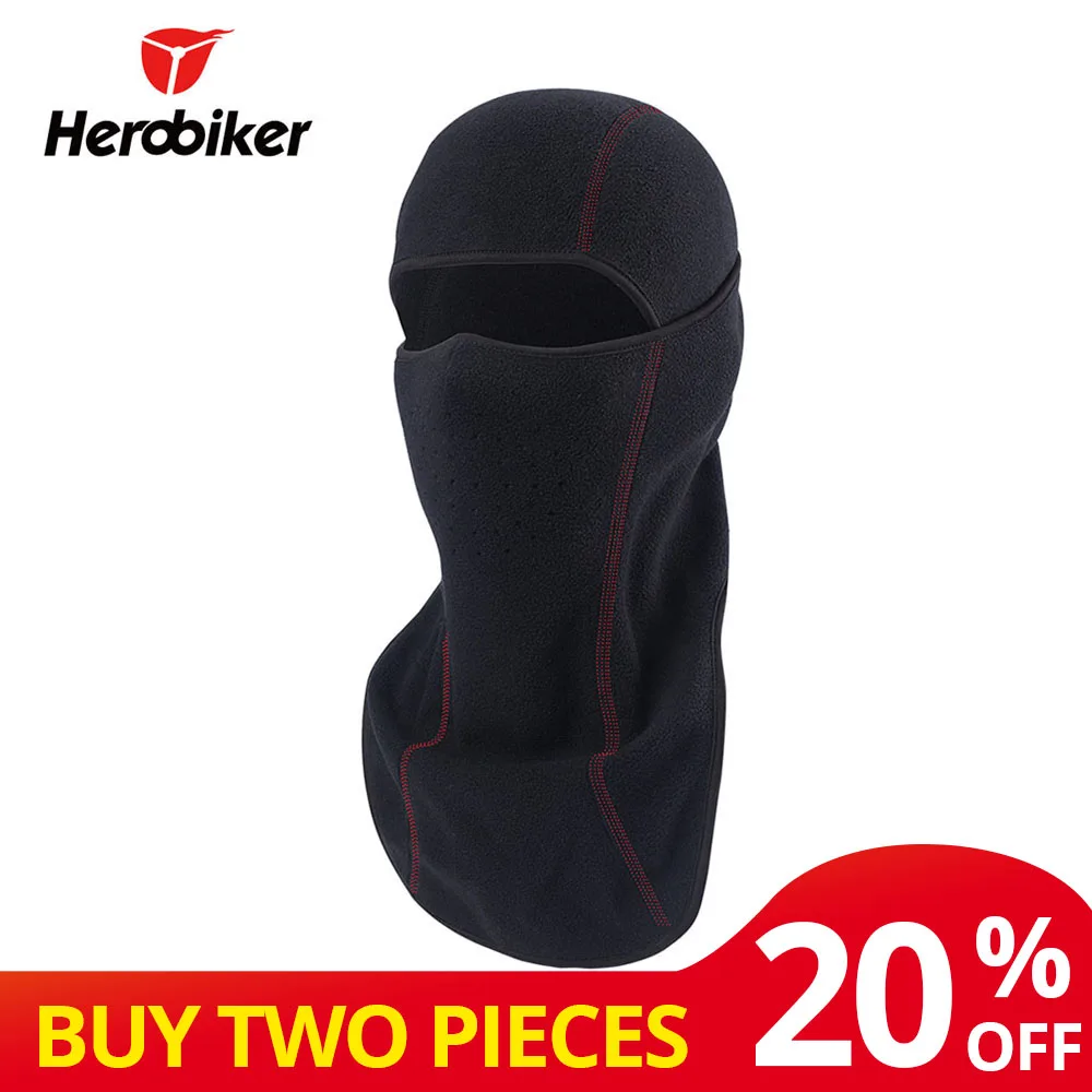 HEROBIKER الرجال النساء دراجة نارية وجه قناع موتو بالاكلافا الخريف الشتاء الصوف الحراري يندبروف الدراجات التزلج دراجة نارية قناع