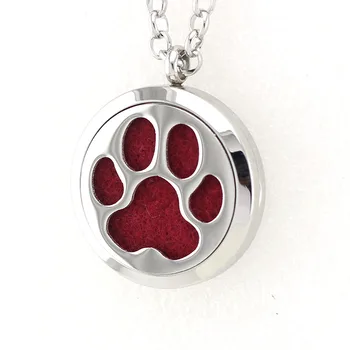

Silver Dog Claws 30MM Essential Oil Diffuser Aroma Pendant 316L Stainless Steel Perfume Locket Necklace Pendant With Free Pad