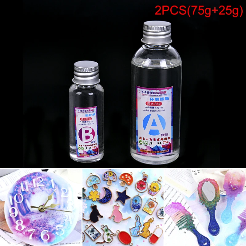 

Mini Set 1 Set Clear Hard Epoxy Resin For Making Jewelry Resin Crafts Painting AB Resin 2: 1 Jewelry Tools & Equipments