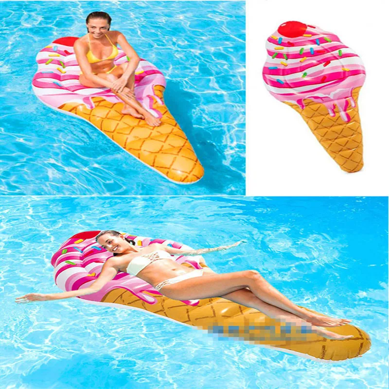 

Summer water amusement equipment sweet ice cream inflatable floating row floating bed water bed beach beach inflatable cushion