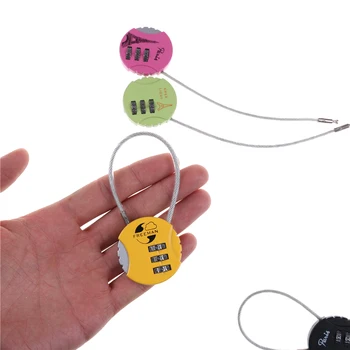 

Password Lock Wire Rope Resettable Combination Three Bit Digital Lock Padlock Travel Bags combination lock & bag lock