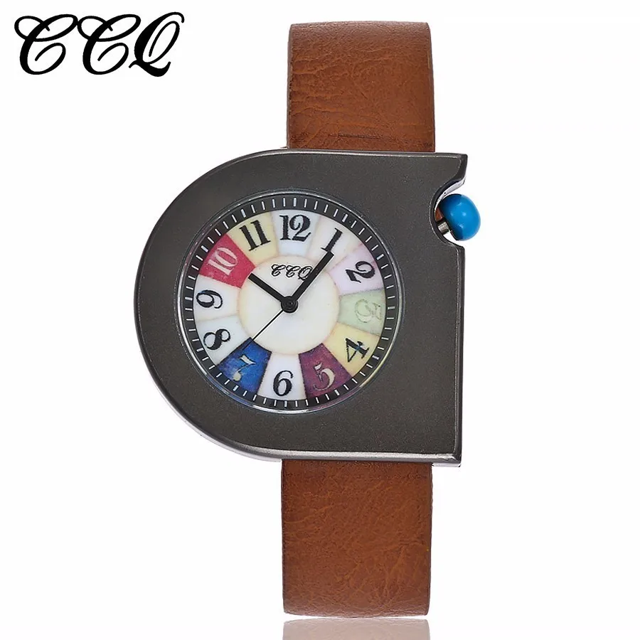 

New CCQ Brand Unique Popular Men Wristwatch Ladies Watch Leather Classic Women Female Quartz Wristwatches Relogio Feminino Hot