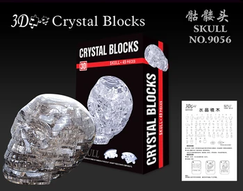 

Candice guo! New arrival hot sale plastic toy 3D crystal puzzle skull model funny game creative gift 1pc